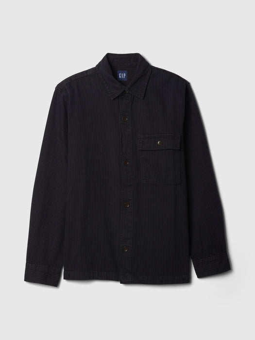 Railroad Stripe Denim Overshirt