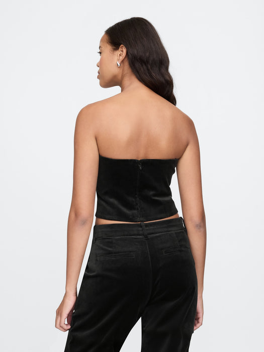 Velvet Cropped Tube Top