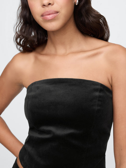 Velvet Cropped Tube Top