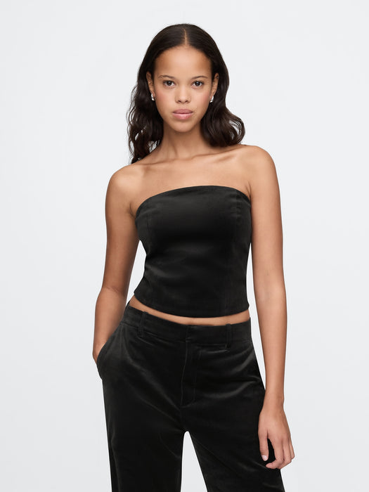 Velvet Cropped Tube Top