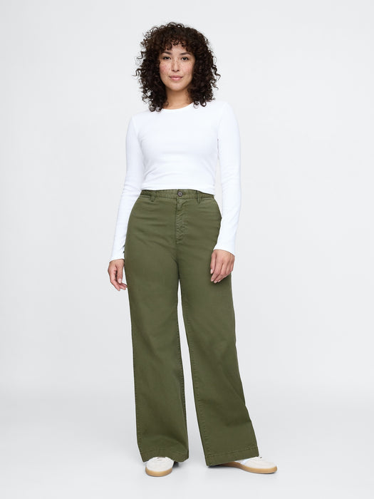 High Rise Stride Wide-Leg Khakis