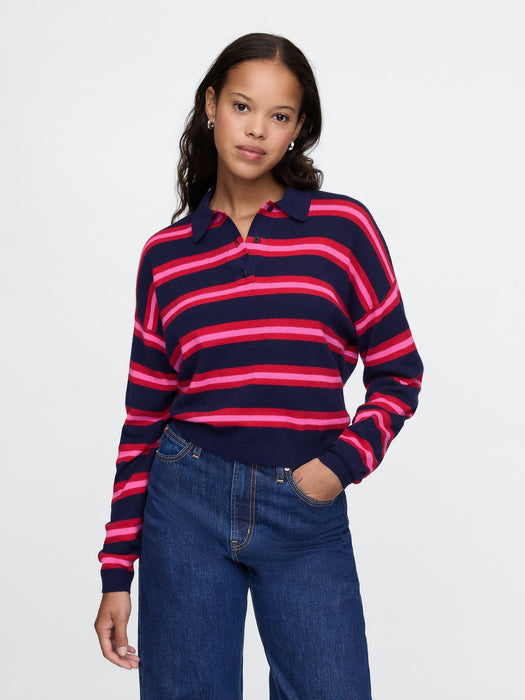 CashSoft Relaxed Polo Sweater