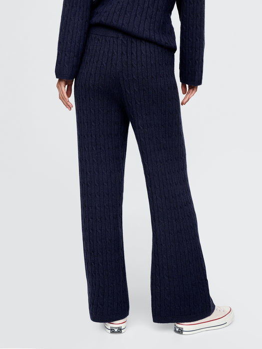 CashSoft Cable-Knit Sweater Pants