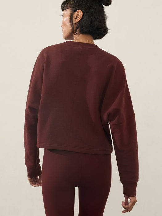 Easy Fleece Dolman Crop Sweatshirt