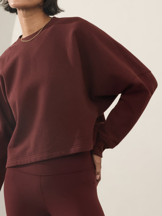 Easy Fleece Dolman Crop Sweatshirt