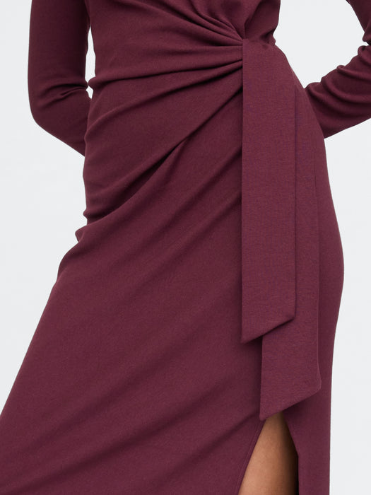 Modern Rib Tie-Knot Midi Dress