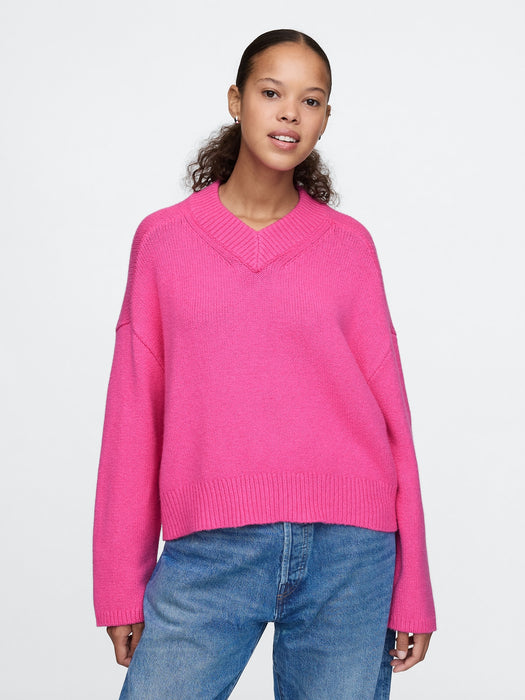 CashSoft Oversized V-Neck Sweater