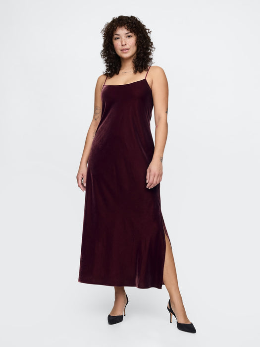 Recycled Velvet Maxi Slip Dress