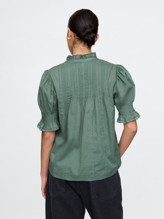 Pintuck Ruffle Shirt