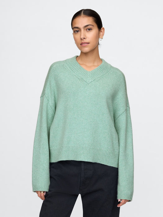 CashSoft Oversized V-Neck Sweater