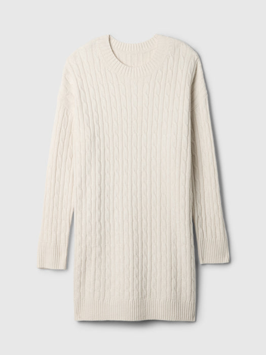 CashSoft Cable-Knit Mini Sweater Dress