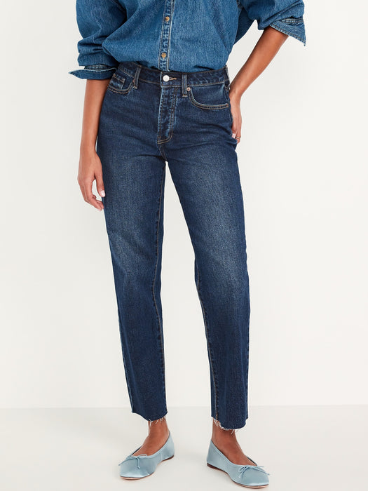 High-Waisted Button-Fly OG Straight Ankle Jeans