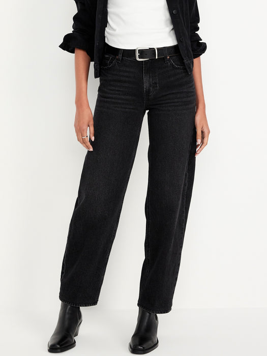 Mid-Rise Boyfriend Loose Jeans