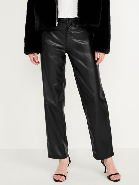 High-Waisted OG Loose Faux-Leather Pants