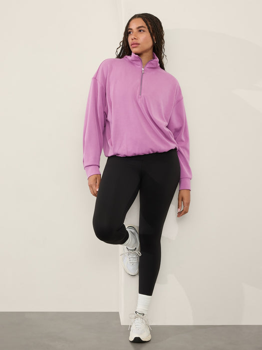 Seasoft 1/4 Zip Bubble Hem Sweatshirt