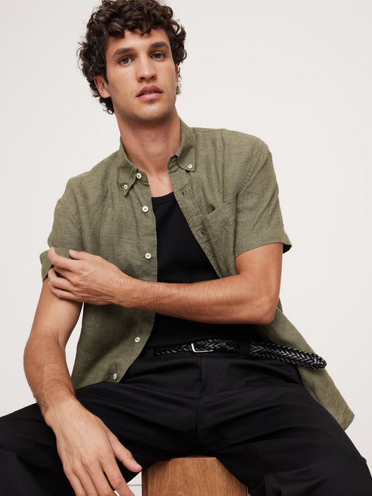 Standard-Fit Linen Short-Sleeve Shirt