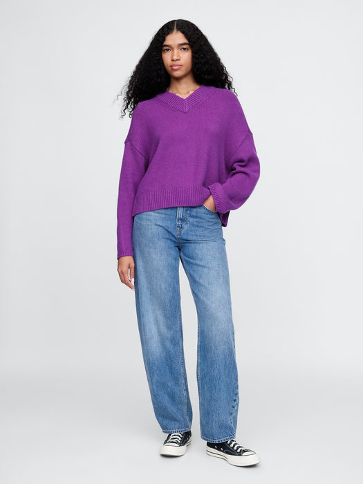 CashSoft Oversized V-Neck Sweater