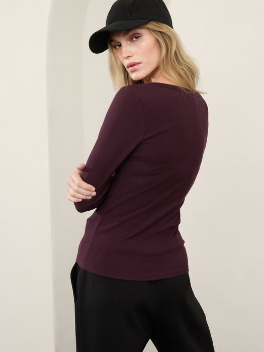 Signature Rib Henley Top