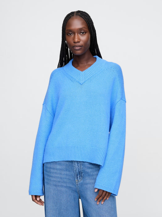 CashSoft Oversized V-Neck Sweater