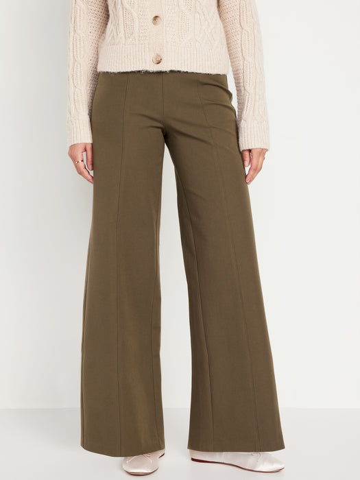 High-Waisted Pull-On Pixie Wide-Leg Pants