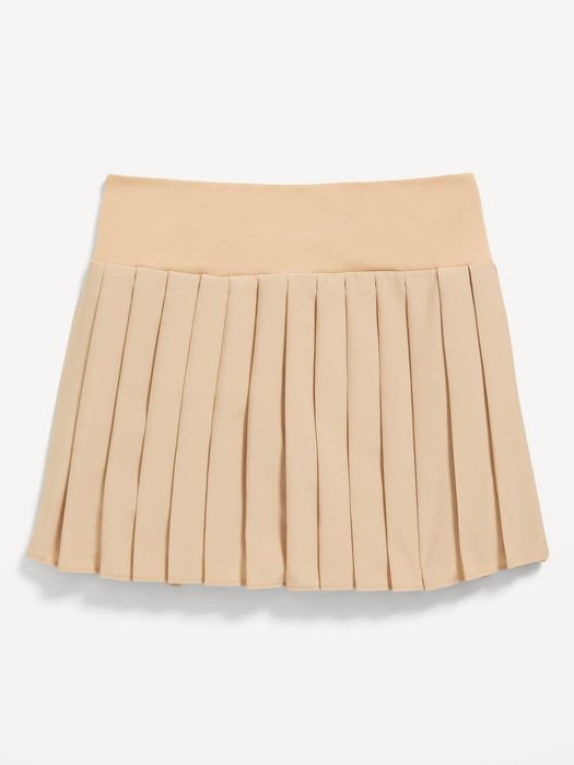 High-Waisted Pleated Performance Skort for Girls