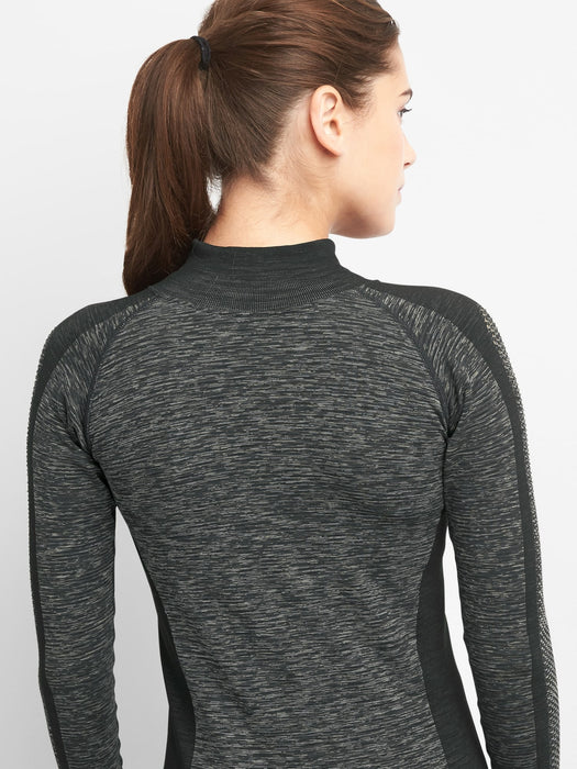 GapFit seamless half-zip sweatshirt - black spacedye