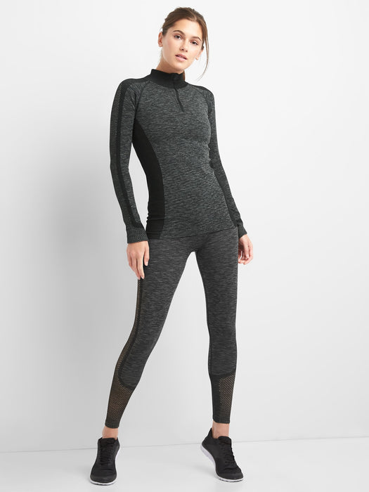 GapFit seamless half-zip sweatshirt - black spacedye