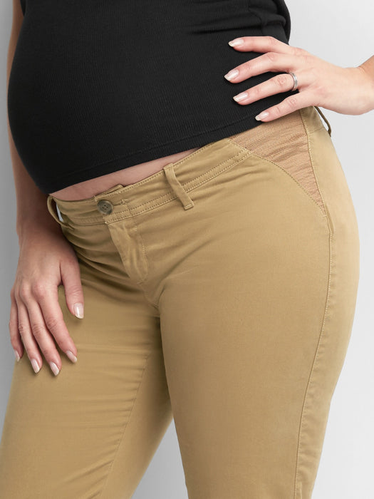 Maternity Inset Panel Girlfriend Chinos - mission tan