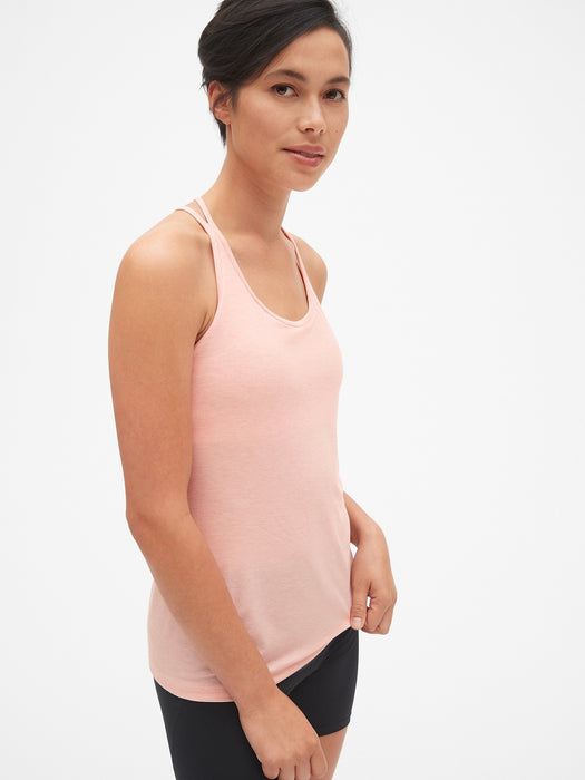 GapFit Breathe Strappy Shelf Tank Top - pink standard