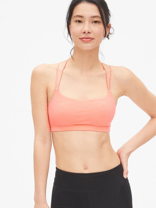 GapFit Breathe Low Support Strappy Sports Bra - neon coral volt