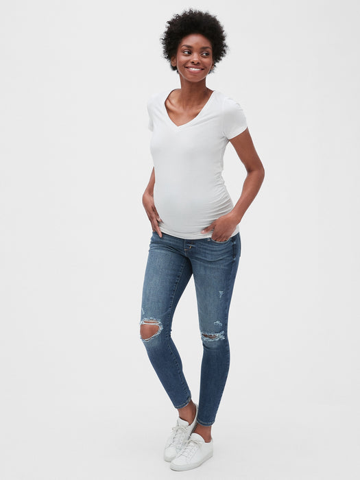 Maternity Distressed Full Panel Favorite Jeggings