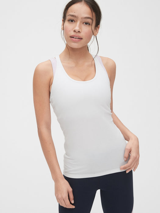 GapFit Breathe Rib Shelf Tank - optic white