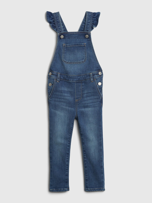 Toddler Denim Ruffle Skinny Overalls with Washwell&#153 - medium wash