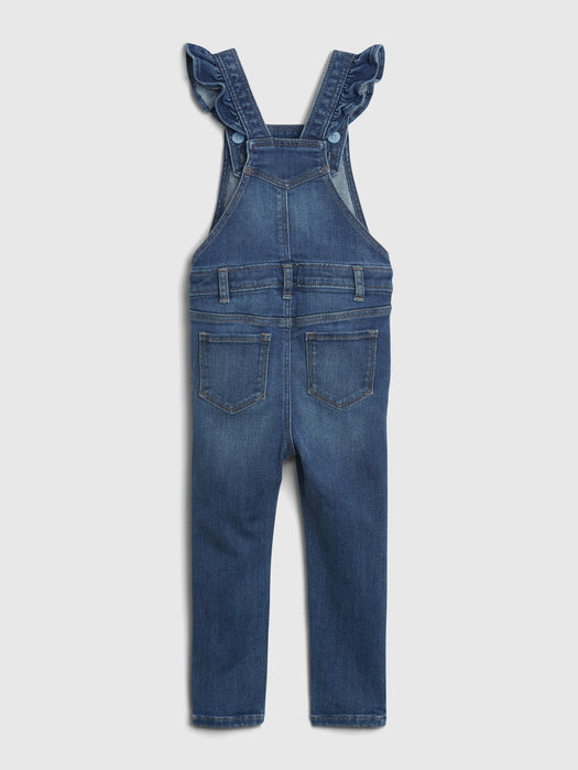 Toddler Denim Ruffle Skinny Overalls with Washwell&#153 - medium wash