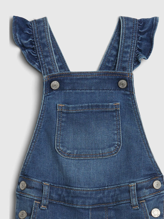 Toddler Denim Ruffle Skinny Overalls with Washwell&#153 - medium wash