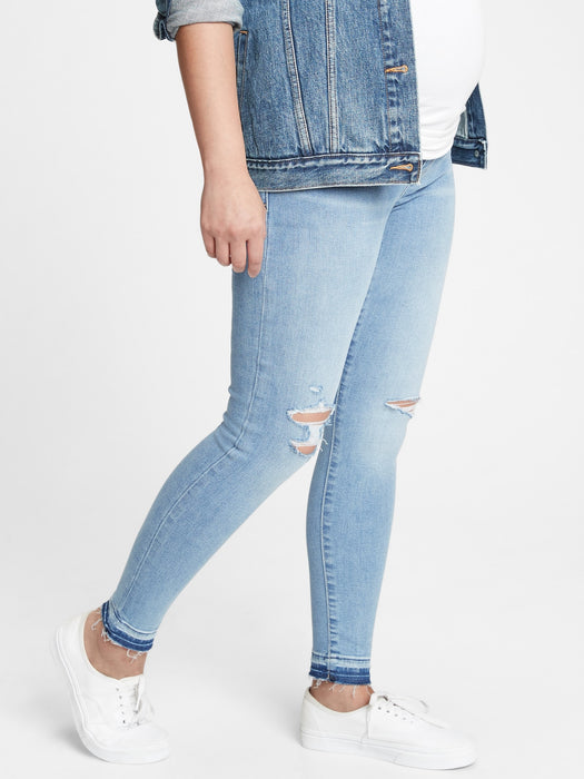 Maternity Full Panel Destructed Legging Jeans