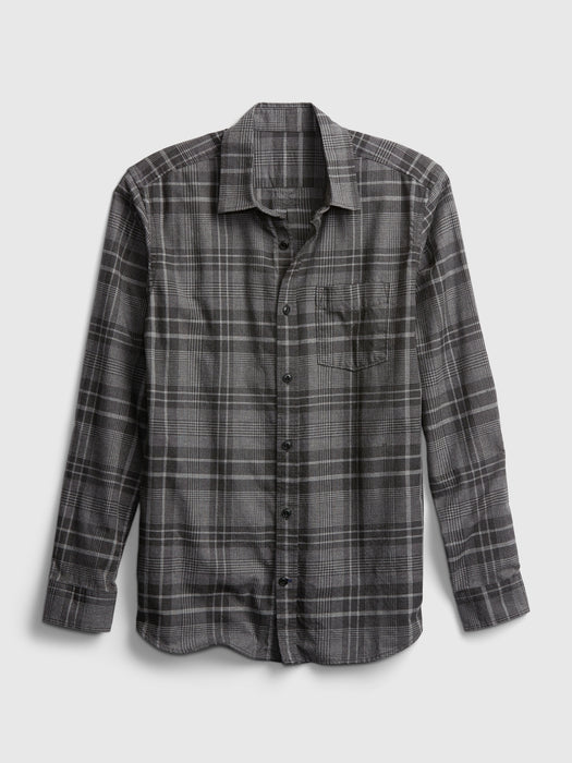 Smart Flannel Shirt - charcoal plaid