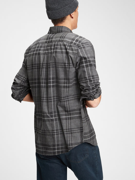 Smart Flannel Shirt - charcoal plaid