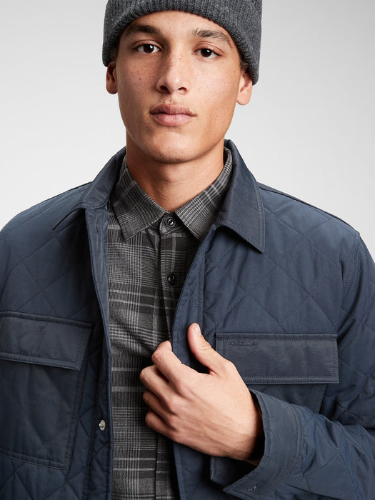 Smart Flannel Shirt - charcoal plaid