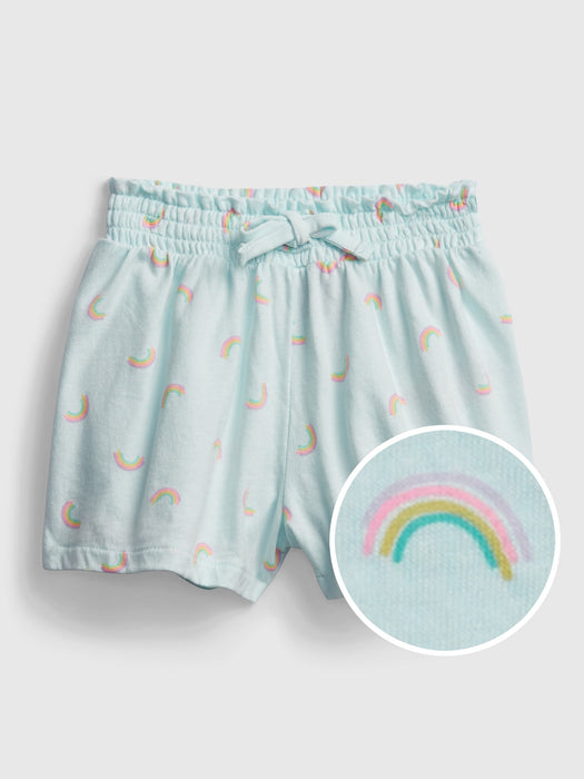 Toddler 100% Organic Cotton Mix and Match Pull-On Shorts - rainbows