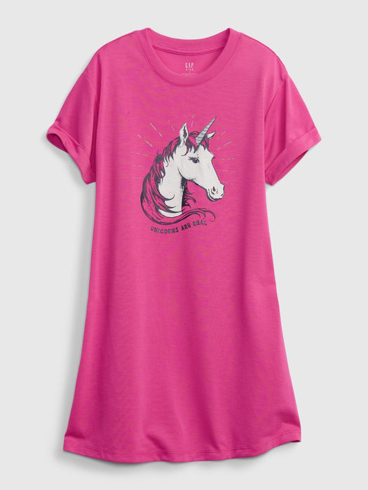 Kids 100% Recycled Unicorn PJ Dress