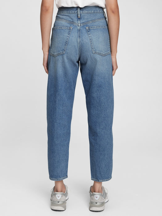 High Rise Barrel Jeans with Washwell - light indigo