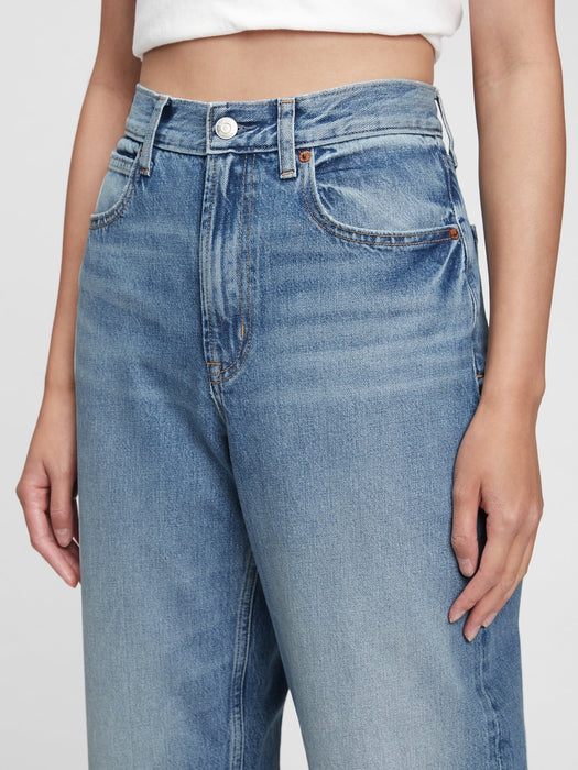 High Rise Barrel Jeans with Washwell - light indigo