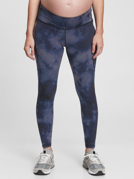 Maternity Recycled Under Belly 7/8 Power Leggings - elysian blue