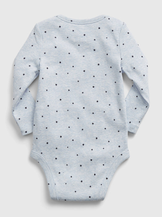 Baby 100% Organic Cotton First Favorite Bodysuit (3-Pack) - blue star