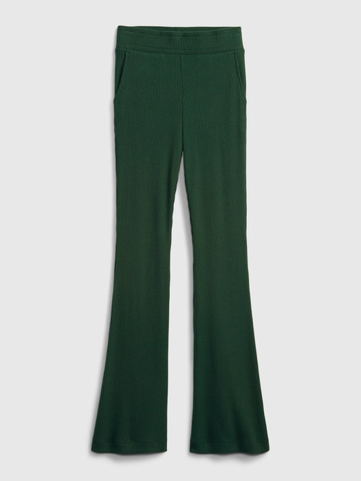 Teen Softspun Ribbed Flare Knit Pants - dark emerald