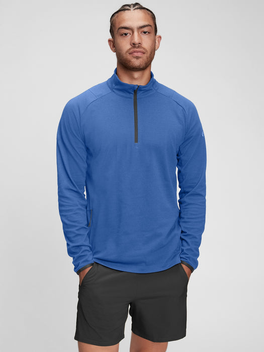 GapFit Mockneck Half-Zip Train Sweatshirt - sailor blue