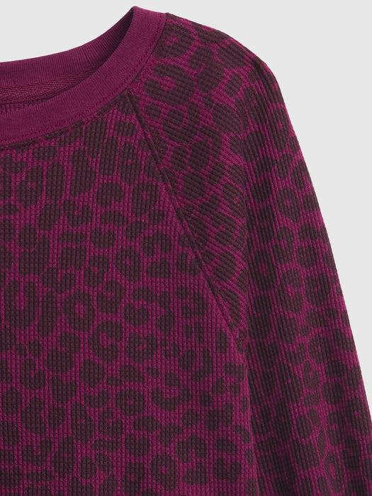 Kids Waffle Crewneck Sweatshirt - primo plum