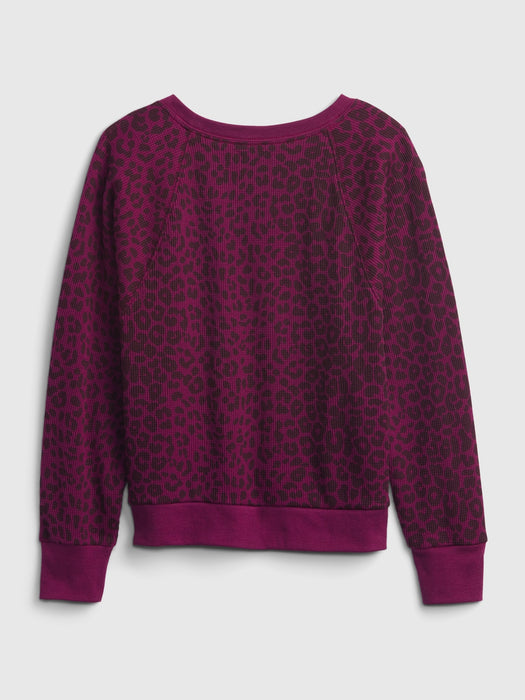 Kids Waffle Crewneck Sweatshirt - primo plum