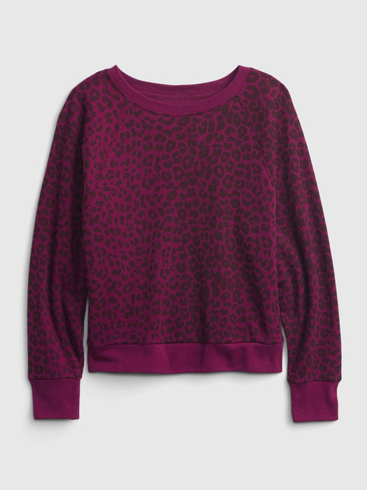 Kids Waffle Crewneck Sweatshirt - primo plum